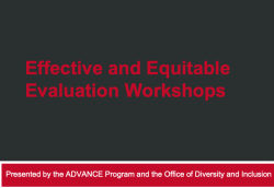 Effective and Equitable Evaluation Workshops